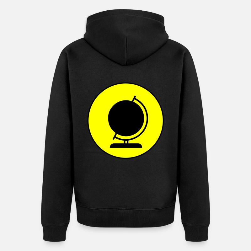 Icône de globe - Veste à capuche bio Premium Unisexe - noir