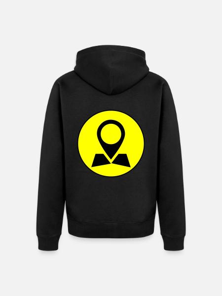 World map icon icon - Unisex Premium Organic Zip Hoodie - black