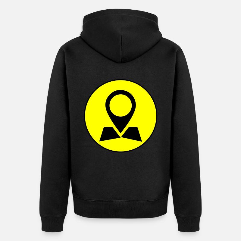 Icône de carte du monde - Veste à capuche bio Premium Unisexe - noir