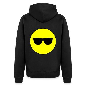 Sunglasses icon icon - Unisex Premium Organic Zip Hoodie - black - Back - Nico (187cm)