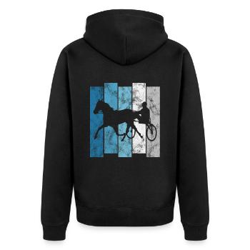 Trotting Horse Horses Trotting Racing Horse Racing - Unisex Premium Organic Zip Hoodie - black - Back - Nico (187cm)