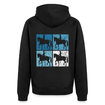 Dressage Équitation Dressage Cavalier Équitation Cheval - Veste à capuche bio Premium Unisexe - noir - Dos - Nico (187cm)
