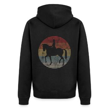 Dressage Équitation Dressage Cavalier Équitation Cheval - Veste à capuche bio Premium Unisexe - noir - Dos - Nico (187cm)