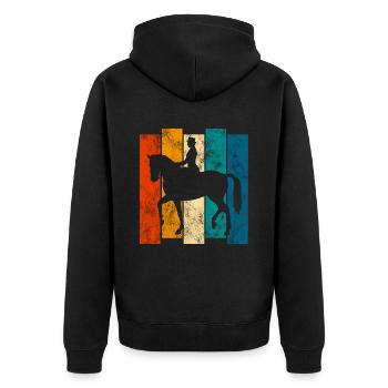 Dressage Équitation Dressage Cavalier Équitation Cheval - Veste à capuche bio Premium Unisexe - noir - Dos - Nico (187cm)