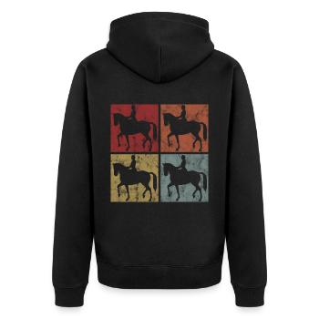 Dressage Équitation Dressage Cavalier Équitation Cheval - Veste à capuche bio Premium Unisexe - noir - Dos - Nico (187cm)
