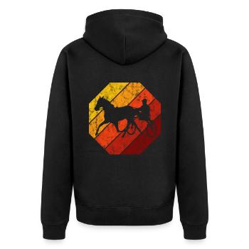 Trotting Horse Horses Trabrennsport Horse Racing - Unisex Premium Organic Zip Hoodie - black - Back - Nico (187cm)