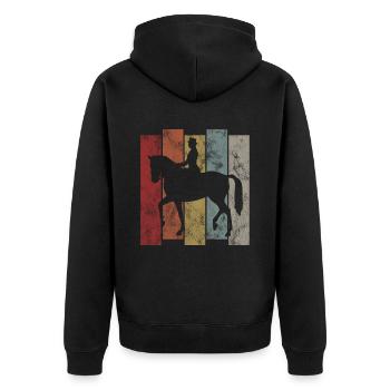 Dressage Cavalier de dressage Cheval d’équitation - Veste à capuche bio Premium Unisexe - noir - Dos - Nico (187cm)