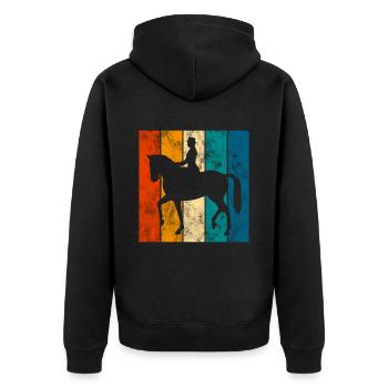 Dressage Cavalier de dressage Cheval d’équitation - Veste à capuche bio Premium Unisexe - noir - Dos - Nico (187cm)