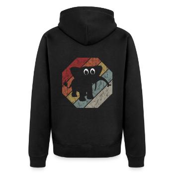 Eléphant éléphant pour enfants - Veste à capuche bio Premium Unisexe - noir - Dos - Nico (187cm)