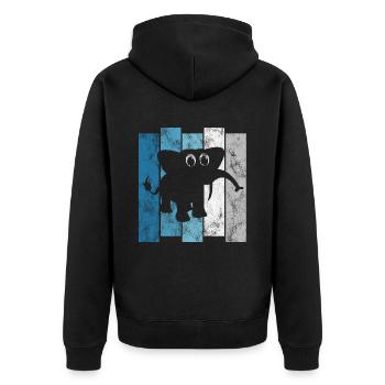 Elefanten Elefant für Kinder - Unisex Premium Bio Zip Hoodie - Schwarz - Hinten - Nico (187cm)