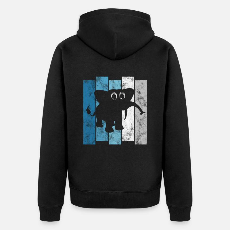 Eléphant éléphant pour enfants - Veste à capuche bio Premium Unisexe - noir