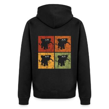 Elefanten Elefant für Kinder - Unisex Premium Bio Zip Hoodie - Schwarz - Hinten - Nico (187cm)