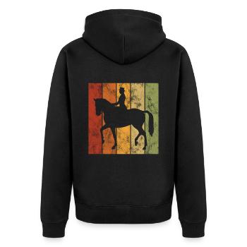 Dressage Cavalier de dressage Cheval d’équitation - Veste à capuche bio Premium Unisexe - noir - Dos - Nico (187cm)