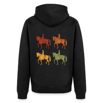 Dressage Cavalier de dressage Cheval d’équitation - Veste à capuche bio Premium Unisexe - noir - Dos - Nico (187cm)