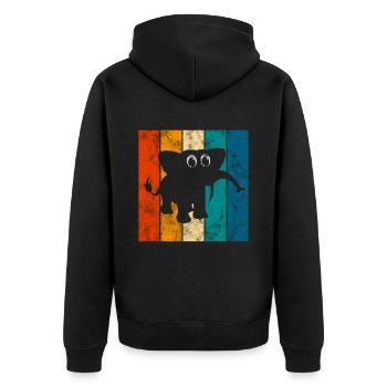 Eléphant éléphant pour enfants - Veste à capuche bio Premium Unisexe - noir - Dos - Nico (187cm)