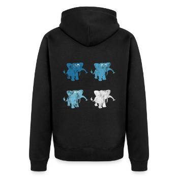 Elefanten Elefant für Kinder - Unisex Premium Bio Zip Hoodie - Schwarz - Hinten - Nico (187cm)