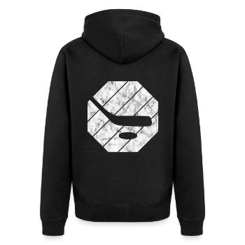 Eishockey im retro oder vintage Style für Kinder - Unisex Premium Organic Zip Hoodie - black - Back - Nico (187cm)