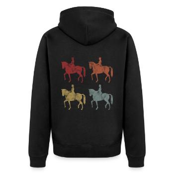 Dressage Cavalier de dressage Cheval d’équitation - Veste à capuche bio Premium Unisexe - noir - Dos - Nico (187cm)