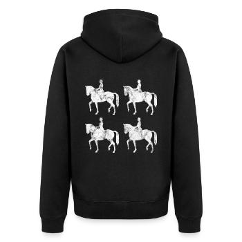 Dressage Cavalier de dressage Cheval d’équitation - Veste à capuche bio Premium Unisexe - noir - Dos - Nico (187cm)