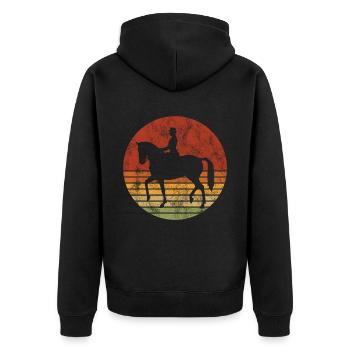Dressage Cavalier de dressage Cheval d’équitation - Veste à capuche bio Premium Unisexe - noir - Dos - Nico (187cm)