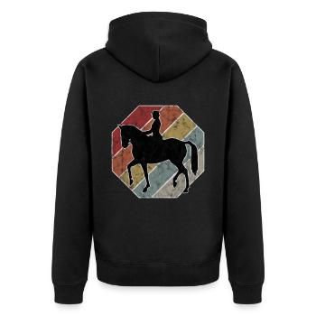 Dressage Cavalier de dressage Cheval d’équitation - Veste à capuche bio Premium Unisexe - noir - Dos - Nico (187cm)