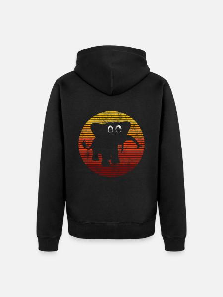 Eléphant éléphant pour enfants - Veste à capuche bio Premium Unisexe - noir