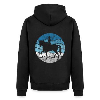 Dressage Cavalier de dressage Cheval d’équitation - Veste à capuche bio Premium Unisexe - noir - Dos - Nico (187cm)