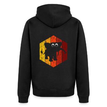 Elefanten Elefant für Kinder - Unisex Premium Bio Zip Hoodie - Schwarz - Hinten - Nico (187cm)