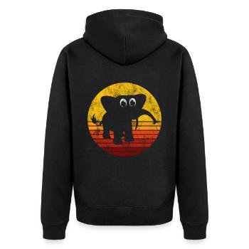 Eléphant éléphant pour enfants - Veste à capuche bio Premium Unisexe - noir - Dos - Nico (187cm)