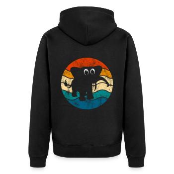 Eléphant éléphant pour enfants - Veste à capuche bio Premium Unisexe - noir - Dos - Nico (187cm)