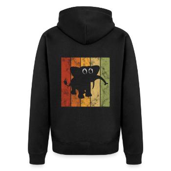 Eléphant éléphant pour enfants - Veste à capuche bio Premium Unisexe - noir - Dos - Nico (187cm)