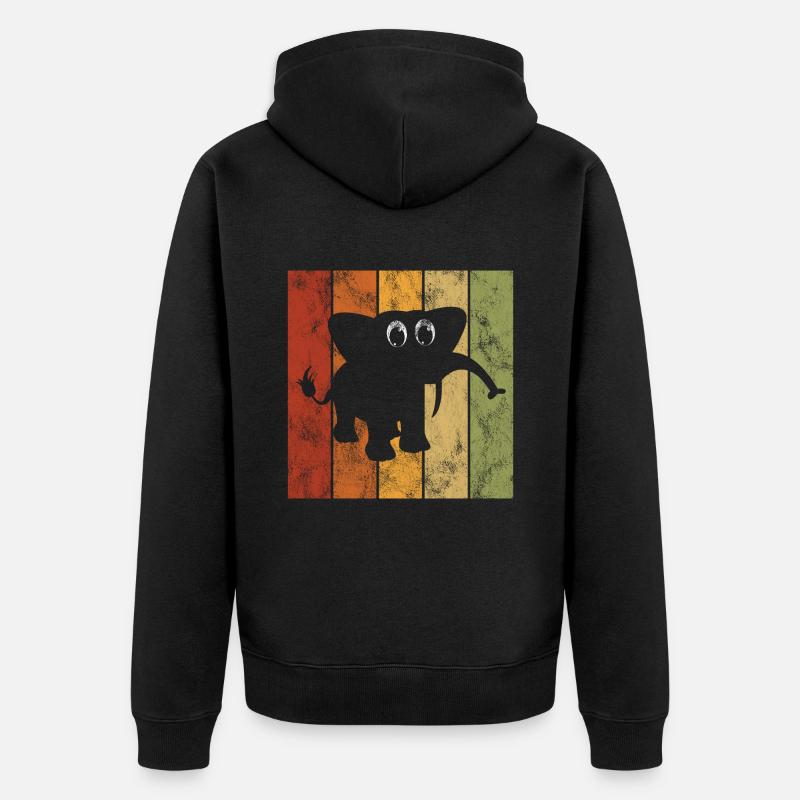 Eléphant éléphant pour enfants - Veste à capuche bio Premium Unisexe - noir