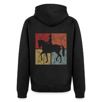 Dressage Cavalier de dressage Cheval d’équitation - Veste à capuche bio Premium Unisexe - noir - Dos - Nico (187cm)