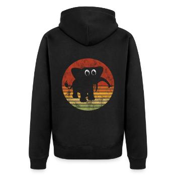 Eléphant éléphant pour enfants - Veste à capuche bio Premium Unisexe - noir - Dos - Nico (187cm)