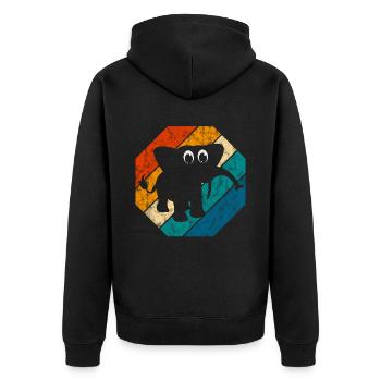 Eléphant éléphant pour enfants - Veste à capuche bio Premium Unisexe - noir - Dos - Nico (187cm)
