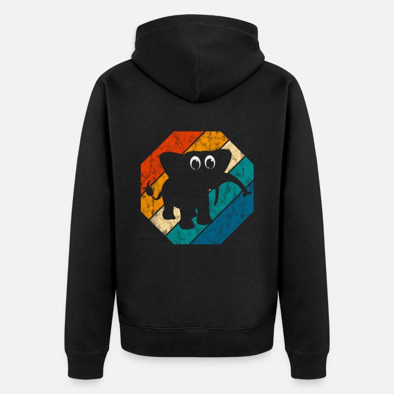 Eléphant éléphant pour enfants - Veste à capuche bio Premium Unisexe - noir