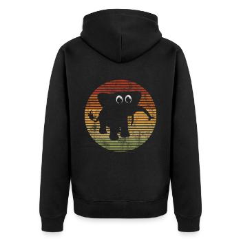 Eléphant éléphant pour enfants - Veste à capuche bio Premium Unisexe - noir - Dos - Nico (187cm)