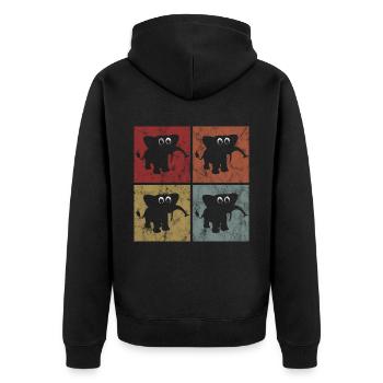 Éléphant Éléphant pour enfants - Veste à capuche bio Premium Unisexe - noir - Dos - Nico (187cm)