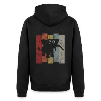 Éléphant Éléphant pour enfants - Veste à capuche bio Premium Unisexe - noir - Dos - Nico (187cm)