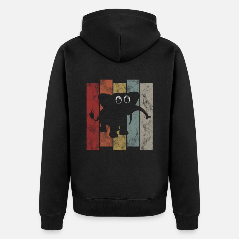 Éléphant Éléphant pour enfants - Veste à capuche bio Premium Unisexe - noir