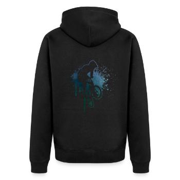 bmx boys cycling bmx bmx bicycle men - Unisex Premium Organic Zip Hoodie - black - Back - Nico (187cm)
