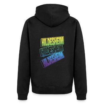Hildesheim Allemagne City Font Skyline - Veste à capuche bio Premium Unisexe - noir - Dos - Nico (187cm)