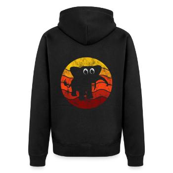 Eléphant éléphant pour enfants - Veste à capuche bio Premium Unisexe - noir - Dos - Nico (187cm)