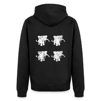 Eléphant éléphant pour enfants - Veste à capuche bio Premium Unisexe - noir - Dos - Nico (187cm)