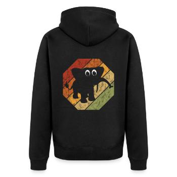 Eléphant éléphant pour enfants - Veste à capuche bio Premium Unisexe - noir - Dos - Nico (187cm)