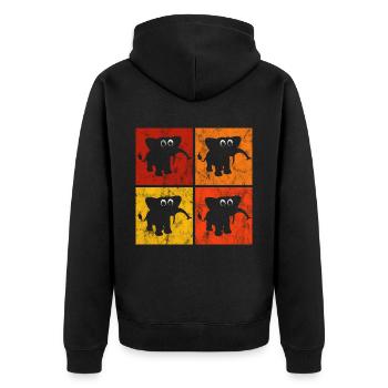 Eléphant éléphant pour enfants - Veste à capuche bio Premium Unisexe - noir - Dos - Nico (187cm)