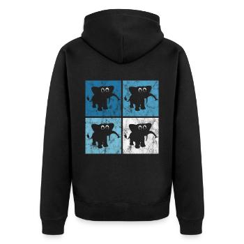 Eléphant éléphant pour enfants - Veste à capuche bio Premium Unisexe - noir - Dos - Nico (187cm)