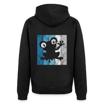 Frog Frogs Gift for Kids Funny Funny - Unisex Premium Organic Zip Hoodie - black - Back - Nico (187cm)
