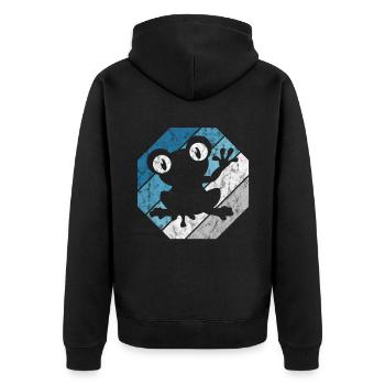 Frog Frogs Gift for Kids Funny Funny - Unisex Premium Organic Zip Hoodie - black - Back - Nico (187cm)