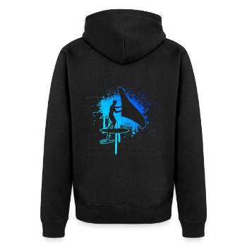wingsurf wingsurf Women wingfoil Men - Unisex Premium Organic Zip Hoodie - black - Back - Nico (187cm)